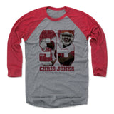Mens Baseball T-Shirt Red / Heather Gray