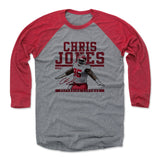 Mens Baseball T-Shirt Red / Heather Gray